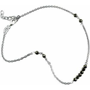 NWT Ankle Chain Pyrite Pearls Polished 925 sterling silver